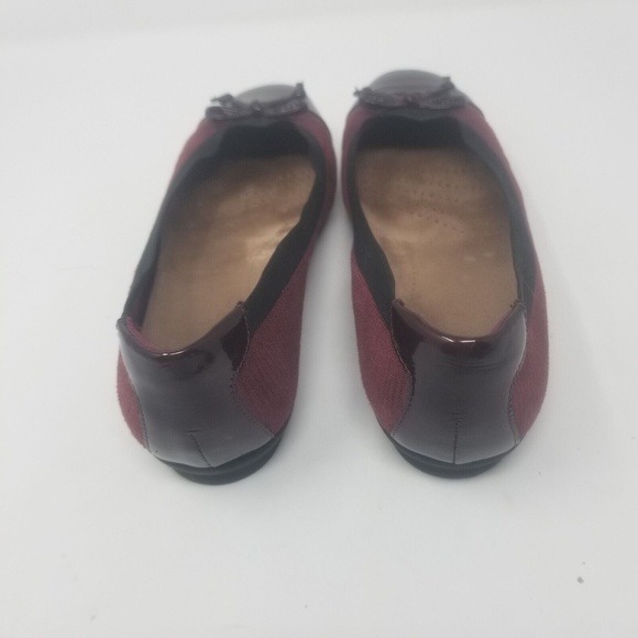 Clarks Artisan Collection Burgundy Kinzie Cap Toe Ballerina Leather Flats 6.5XW - Picture 10 of 15